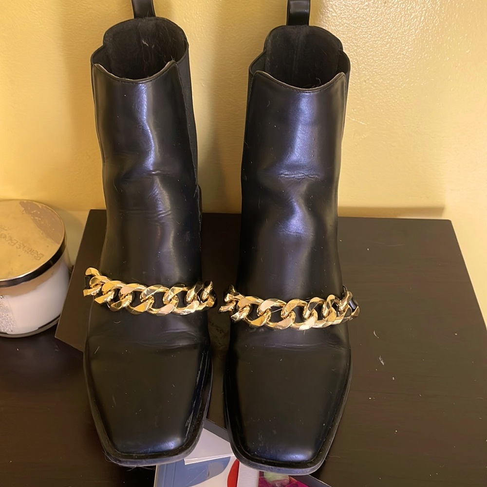 Zara Buckled Square toe booties